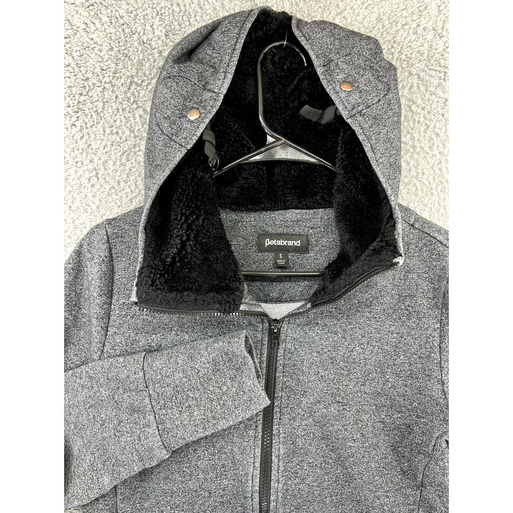 BETABRAND Women's Small Knockout Travel Hoodie‎ Gray Pockets Full Zip Comfort